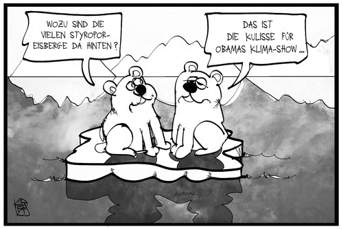 Cartoon: Obama in Alaska (medium) by Kostas Koufogiorgos tagged karikatur,koufogiorgos,illustration,cartoon,eisbär,alaska,obama,klima,erderwärmung,klimawandel,werbetour,kulisse,show,eisberg,umwelt,karikatur,koufogiorgos,illustration,cartoon,eisbär,alaska,obama,klima,erderwärmung,klimawandel,werbetour,kulisse,show,eisberg,umwelt