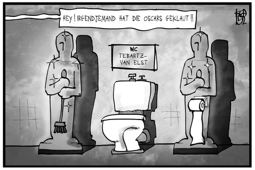 Cartoon: Oscar-Verleihung (medium) by Kostas Koufogiorgos tagged karikatur,koufogiorgos,illustration,cartoon,bischof,bischofssitz,toilette,bad,oscar,protz,prunk,religion,limburg,verschwendung,diebstahl,academy,award,film,preis,trophäe,hollywood,karikatur,koufogiorgos,illustration,cartoon,bischof,bischofssitz,toilette,bad,oscar,protz,prunk,religion,limburg,verschwendung,diebstahl,academy,award,film,preis,trophäe,hollywood