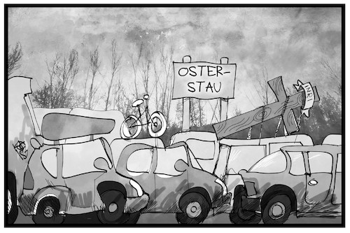 Cartoon: Osterstau (medium) by Kostas Koufogiorgos tagged karikatur,koufogiorgos,illustration,cartoon,stau,auto,verkehr,reise,kreuz,freizeit,urlaub,ostern,wochenende,ferien,karikatur,koufogiorgos,illustration,cartoon,stau,auto,verkehr,reise,kreuz,freizeit,urlaub,ostern,wochenende,ferien