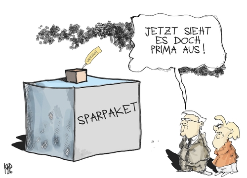 Cartoon: Pakete (medium) by Kostas Koufogiorgos tagged fiskalpakt,koalition,regierung,cdu,csu,fdp,grüne,spd,sparpaket,wachstumspaket,wachstum,merkel,steinmeier,karikatur,kostas,koufogiorgos,fiskalpakt,koalition,regierung,cdu,sparpaket,wachstumspaket,merkel,steinmeier