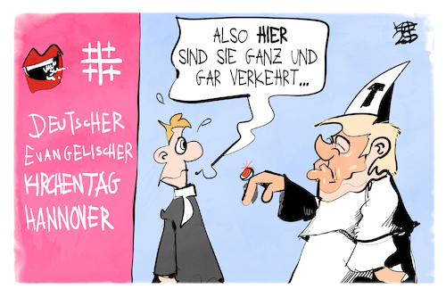 Cartoon: Papst (medium) by Kostas Koufogiorgos tagged karikatur,koufogiorgos,papst,kirchentag,evangelisch,trump,karikatur,koufogiorgos,papst,kirchentag,evangelisch,trump