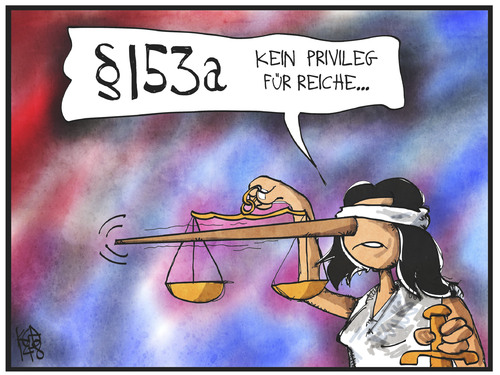 Cartoon: Paragraph 153a (medium) by Kostas Koufogiorgos tagged paragraph,privileg,reich,urteil,justiz,gericht,justitia,ecclestone,cartoon,illustration,koufogiorgos,karikatur,karikatur,koufogiorgos,illustration,cartoon,ecclestone,justitia,gericht,justiz,urteil,reich,privileg,paragraph