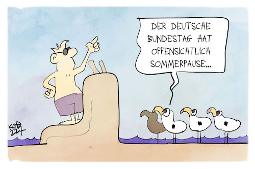 Cartoon: Parlamentarische Sommerpause (medium) by Kostas Koufogiorgos tagged karikatur,koufogiorgos,sommer,sommerpause,bundestag,strand,sandburg,mdb,parlament,karikatur,koufogiorgos,sommer,sommerpause,bundestag,strand,sandburg,mdb,parlament