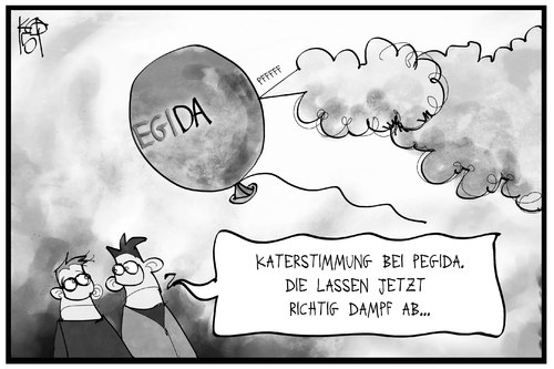 Cartoon: PEGIDA (medium) by Kostas Koufogiorgos tagged karikatur,koufogiorgos,illustration,cartoon,ballon,pegida,legida,luft,dampf,schrumpfen,fliegen,luftballon,stimmung,streit,karikatur,koufogiorgos,illustration,cartoon,ballon,pegida,legida,luft,dampf,schrumpfen,fliegen,luftballon,stimmung,streit