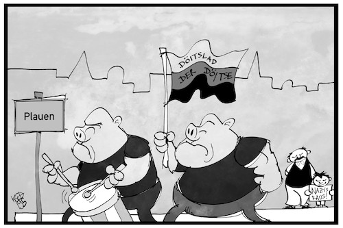 Cartoon: Plauen (medium) by Kostas Koufogiorgos tagged karikatur,koufogiorgos,illustration,cartoon,plauen,erich,ohser,nazi,neonazi,comic,vater,sohn,geschichte,kunst,karikatur,koufogiorgos,illustration,cartoon,plauen,erich,ohser,nazi,neonazi,comic,vater,sohn,geschichte,kunst