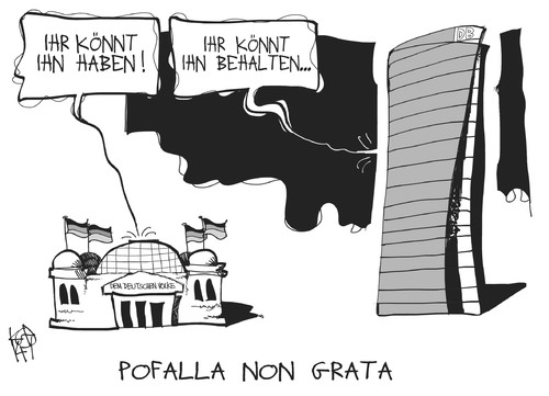 Cartoon: Pofalla non grata (medium) by Kostas Koufogiorgos tagged pofalla,bahn,aufsichtsrat,vorstand,wirtschaft,politik,reichstag,berlin,karikatur,koufogiorgos,pofalla,bahn,aufsichtsrat,vorstand,wirtschaft,politik,reichstag,berlin,karikatur,koufogiorgos
