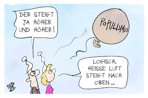 Cartoon: Populismus (medium) by Kostas Koufogiorgos tagged karikatur,koufogiorgos,afd,höhenflug,populismus,luft,ballon,karikatur,koufogiorgos,afd,höhenflug,populismus,luft,ballon