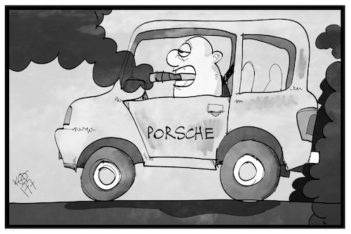 Cartoon: Porsche (medium) by Kostas Koufogiorgos tagged karikatur,koufogiorgos,illustration,cartoon,porsche,zulassung,fahrer,rauchen,abgas,dieselgate,abgasskandal,verbot,umwelt,luft,verschmutzung,karikatur,koufogiorgos,illustration,cartoon,porsche,zulassung,fahrer,rauchen,abgas,dieselgate,abgasskandal,verbot,umwelt,luft,verschmutzung