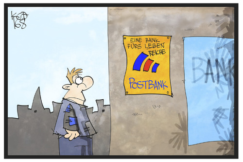 Cartoon: Postbank (medium) by Kostas Koufogiorgos tagged karikatur,koufogiorgos,illustration,cartoon,postbank,reiche,kunde,bank,service,verbraucher,geld,gebühren,karikatur,koufogiorgos,illustration,cartoon,postbank,reiche,kunde,bank,service,verbraucher,geld,gebühren