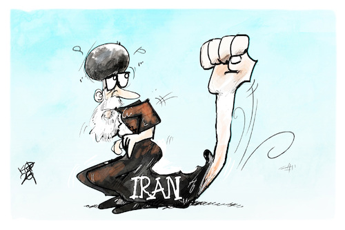 Cartoon: Proteste im Iran (medium) by Kostas Koufogiorgos tagged karikatur,koufogiorgos,iran,demonstration,protest,mullah,karikatur,koufogiorgos,iran,demonstration,protest,mullah