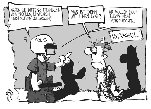 Cartoon: Proteste in der Türkei (medium) by Kostas Koufogiorgos tagged polizei,gewalt,resistanbul,erdogan,protest,wasserwerfer,turkei,koufogiorgos,karikatur,polizei,gewalt,resistanbul,erdogan,protest,wasserwerfer,turkei,koufogiorgos,karikatur
