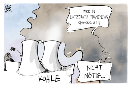 Cartoon: Räumung von Lützerath (medium) by Kostas Koufogiorgos tagged karikatur,koufogiorgos,lützerath,kohle,verschmutzung,umwelt,tränengas,räumung,karikatur,koufogiorgos,lützerath,kohle,verschmutzung,umwelt,tränengas,räumung