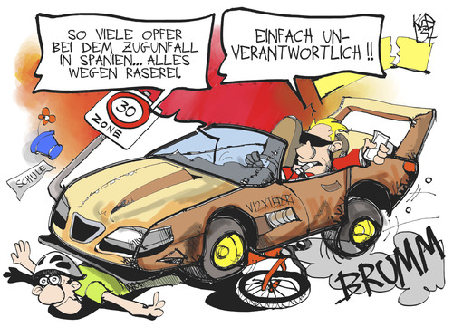 Cartoon: Raserei (medium) by Kostas Koufogiorgos tagged spanien,raserei,unfall,bahn,zug,auto,verkehr,karikatur,koufogiorgos,spanien,raserei,unfall,bahn,zug,auto,verkehr,karikatur,koufogiorgos
