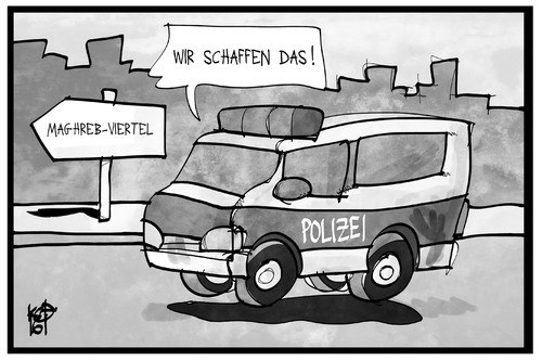 Cartoon: Razzia in Düsseldorf (medium) by Kostas Koufogiorgos tagged karikatur,koufogiorgos,illustration,cartoon,maghreb,viertel,polizei,razzia,schaffen,düsseldorf,nordafrikaner,kriminalität,karikatur,koufogiorgos,illustration,cartoon,maghreb,viertel,polizei,razzia,schaffen,düsseldorf,nordafrikaner,kriminalität