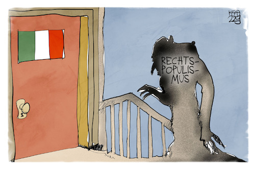 Cartoon: Rechtspopulismus in Italien (medium) by Kostas Koufogiorgos tagged karikatur,koufogiorgos,italien,nosferatu,rechtspopulismus,karikatur,koufogiorgos,italien,nosferatu,rechtspopulismus