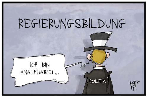 Cartoon: Regierungsbildung (medium) by Kostas Koufogiorgos tagged karikatur,koufogiorgos,illustration,cartoon,deutschland,politik,bildung,analphabet,demokratie,karikatur,koufogiorgos,illustration,cartoon,deutschland,politik,bildung,analphabet,demokratie