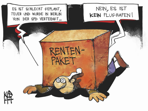 Cartoon: Rentenpaket (medium) by Kostas Koufogiorgos tagged rentenpaket,rente,illustration,cartoon,koufogiorgos,last,michel,geld,teuer,politik,karikatur,spd,berlin,flughafen,ber,politiker,paket,karikatur,koufogiorgos,cartoon,illustration,rente,rentenpaket,ber,flughafen,berlin,spd,politik,teuer,geld,michel,last,paket,politiker