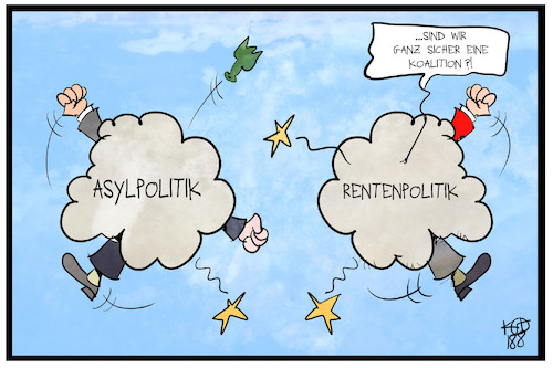 Cartoon: Rentenpolitik (medium) by Kostas Koufogiorgos tagged karikatur,koufogiorgos,illustration,cartoon,rente,rentenpolitik,streit,koalition,regierung,politik,karikatur,koufogiorgos,illustration,cartoon,rente,rentenpolitik,streit,koalition,regierung,politik