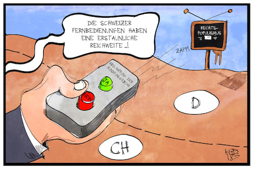 Cartoon: Rundfunkgebühr (medium) by Kostas Koufogiorgos tagged karikatur,koufogiorgos,illustration,cartoon,rundfunkgebühr,beitrag,abgabe,billag,reichweite,fernbedienung,schweiz,populismus,deutschland,medien,journalismus,öffentlich,rechtlich,rechtspopulismus,karikatur,koufogiorgos,illustration,cartoon,rundfunkgebühr,beitrag,abgabe,billag,reichweite,fernbedienung,schweiz,populismus,deutschland,medien,journalismus,öffentlich,rechtlich,rechtspopulismus