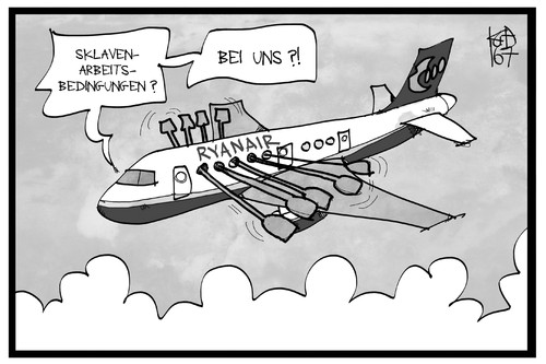 Cartoon: Ryanair (medium) by Kostas Koufogiorgos tagged karikatur,koufogiorgos,illustration,cartoon,ryanair,billigflieger,airline,sozialbetrug,arbeitsbedingungen,sklaven,sklaventreiber,wirtschaft,unternehmen,ausbeutung,karikatur,koufogiorgos,illustration,cartoon,ryanair,billigflieger,airline,sozialbetrug,arbeitsbedingungen,sklaven,sklaventreiber,wirtschaft,unternehmen,ausbeutung