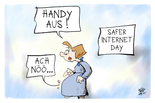 Cartoon: Safer Internet Day (medium) by Kostas Koufogiorgos tagged karikatur,koufogiorgos,safe,internet,day,online,smartphone,handy,aktionstag,mutter,kind,karikatur,koufogiorgos,safe,internet,day,online,smartphone,handy,aktionstag,mutter,kind
