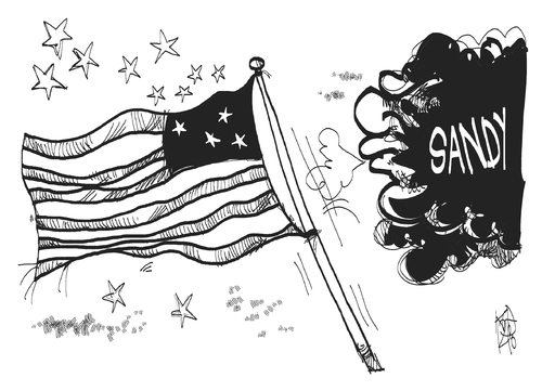 Cartoon: Sandy (medium) by Kostas Koufogiorgos tagged sturm,usa,stripes,stars,flagge,sandy,koufogiorgos,kostas,karikatur,wetter,klima,hurrikan,sandy,flagge,stars,stripes,usa,sturm,hurrikan,klima,wetter,karikatur,kostas,koufogiorgos