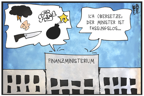 Cartoon: Schäuble ist fassungslos (medium) by Kostas Koufogiorgos tagged karikatur,koufogiorgos,illustration,cartoon,schäuble,finanzministerium,ärger,wut,finanzminister,politiker,politik,karikatur,koufogiorgos,illustration,cartoon,schäuble,finanzministerium,ärger,wut,finanzminister,politiker,politik