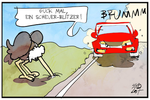 Cartoon: Scheuers StVO (medium) by Kostas Koufogiorgos tagged karikatur,koufogiorgos,illustration,cartoon,scheuer,stvo,blitzer,raser,strassenverkehrsordnung,gesetz,fehler,mangel,strasse,verkehr,verkehrsminister,karikatur,koufogiorgos,illustration,cartoon,scheuer,stvo,blitzer,raser,strassenverkehrsordnung,gesetz,fehler,mangel,strasse,verkehr,verkehrsminister