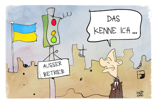 Cartoon: Scholz in Kiew (medium) by Kostas Koufogiorgos tagged karikatur,koufogiorgos,kiew,scholz,ampel,ukraine,krieg,karikatur,koufogiorgos,kiew,scholz,ampel,ukraine,krieg