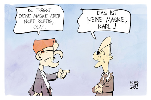 Scholz trägt Maske