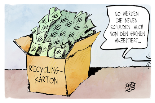 Cartoon: Schuldenpaket (medium) by Kostas Koufogiorgos tagged karikatur,koufogiorgos,karton,schulden,schuldenpaket,recycling,umwelt,gruene,karikatur,koufogiorgos,karton,schulden,schuldenpaket,recycling,umwelt,gruene