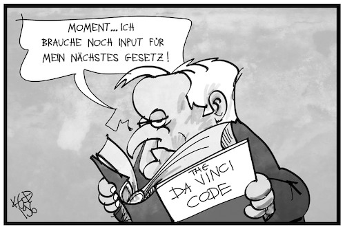 Cartoon: Seehofers Gesetzgebung (medium) by Kostas Koufogiorgos tagged karikatur,koufogiorgos,illustration,cartoon,seehofer,gesetz,gesetzgebung,da,vinci,code,input,inspiration,innenminister,geheimnis,politik,karikatur,koufogiorgos,illustration,cartoon,seehofer,gesetz,gesetzgebung,da,vinci,code,input,inspiration,innenminister,geheimnis,politik