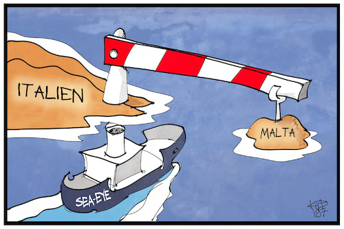 Cartoon: Seenotrettung (medium) by Kostas Koufogiorgos tagged karikatur,koufogiorgos,illustration,cartoon,seenotrettung,sea,eye,alan,kurdi,malta,italien,mittelmeer,asylpolitik,flüchtlinge,karikatur,koufogiorgos,illustration,cartoon,seenotrettung,sea,eye,alan,kurdi,malta,italien,mittelmeer,asylpolitik,flüchtlinge