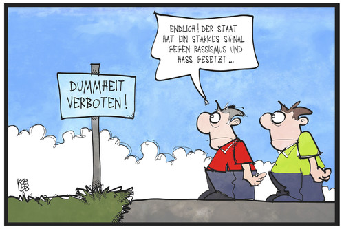 Cartoon: Signal gegen Rechtsextremismus (medium) by Kostas Koufogiorgos tagged karikatur,koufogiorgos,illustration,cartoon,rassismus,rechtsextremismus,regierung,deutschland,signal,dummheit,flüchtlingspolitik,hass,karikatur,koufogiorgos,illustration,cartoon,rassismus,rechtsextremismus,regierung,deutschland,signal,dummheit,flüchtlingspolitik,hass