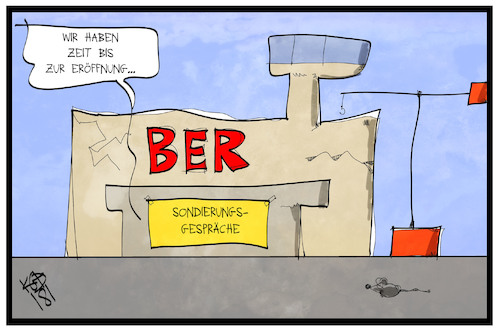 Cartoon: Sondierung (medium) by Kostas Koufogiorgos tagged karikatur,koufogiorgos,illustration,cartoon,berlin,ber,flughafen,sondierung,groko,partei,politik,karikatur,koufogiorgos,illustration,cartoon,berlin,ber,flughafen,sondierung,groko,partei,politik