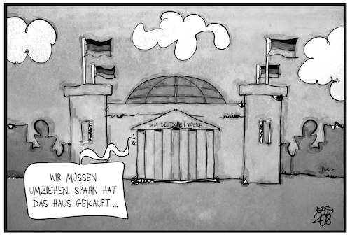 Cartoon: Spahns Villa (medium) by Kostas Koufogiorgos tagged karikatur,koufogiorgos,illustration,cartoon,spahn,berlin,villa,bundestag,reichstag,haus,reichtum,immobilie,karikatur,koufogiorgos,illustration,cartoon,spahn,berlin,villa,bundestag,reichstag,haus,reichtum,immobilie