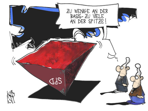 Cartoon: SPD-Parteitag (medium) by Kostas Koufogiorgos tagged spd,führung,spitze,basis,pyramide,parteitag,partei,michel,karikatur,koufogiorgos,spd,führung,spitze,basis,pyramide,parteitag,partei,michel,karikatur,koufogiorgos