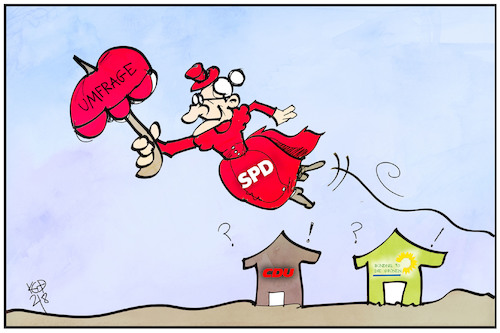 Cartoon: SPD (medium) by Kostas Koufogiorgos tagged karikatur,koufogiorgos,illustration,cartoon,spd,cdu,gruene,partei,umfrage,höhenflug,tante,karikatur,koufogiorgos,illustration,cartoon,spd,cdu,gruene,partei,umfrage,höhenflug,tante