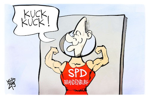 Cartoon: SPD (medium) by Kostas Koufogiorgos tagged karikatur,koufogiorgos,scholz,spd,brandenburg,landtagswahl,kuckuck,karikatur,koufogiorgos,scholz,spd,brandenburg,landtagswahl,kuckuck