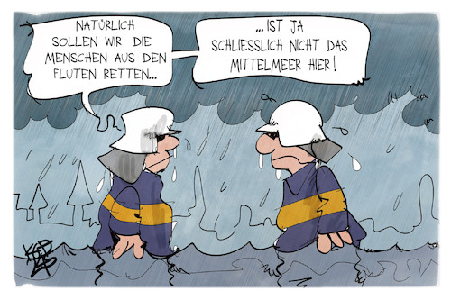 Cartoon: Starkregen (medium) by Kostas Koufogiorgos tagged karikatur,koufogiorgos,rettung,seenot,mittelmeer,hochwasser,flut,asylpolitik,feuerwehr,karikatur,koufogiorgos,rettung,seenot,mittelmeer,hochwasser,flut,asylpolitik,feuerwehr