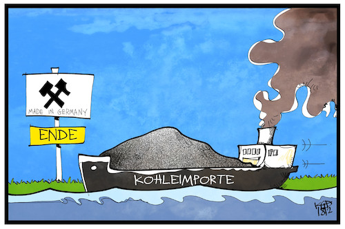 Cartoon: Steinkohlen-Abschied (medium) by Kostas Koufogiorgos tagged karikatur,koufogiorgos,illustration,cartoon,steinkohle,zeche,bottrop,prosper,haniel,kohle,energie,arbeit,ruhrgebiet,karikatur,koufogiorgos,illustration,cartoon,steinkohle,zeche,bottrop,prosper,haniel,kohle,energie,arbeit,ruhrgebiet