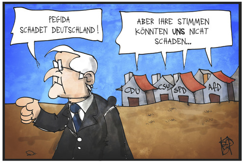 Cartoon: Stimmen der PEGIDA (medium) by Kostas Koufogiorgos tagged karikatur,koufogiorgos,illustration,cartoon,pegida,steinmeier,partei,spd,cdu,csu,afd,stimme,wahl,politik,deutschland,ansehen,karikatur,koufogiorgos,illustration,cartoon,pegida,steinmeier,partei,spd,cdu,csu,afd,stimme,wahl,politik,deutschland,ansehen