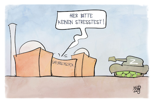 Cartoon: Stress in Saporischschja (medium) by Kostas Koufogiorgos tagged karikatur,koufogiorgos,saporischschja,stress,stresstest,panzer,ukraine,russland,karikatur,koufogiorgos,saporischschja,stress,stresstest,panzer,ukraine,russland