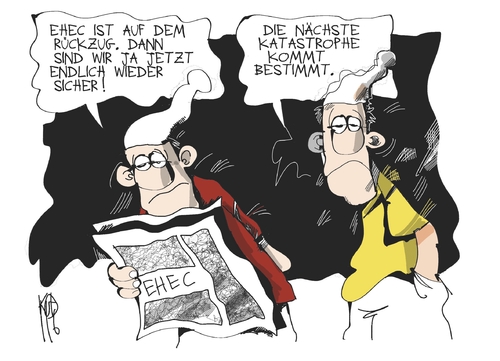 Cartoon: EHEC (medium) by Kostas Koufogiorgos tagged ehec,erreger,keim,darm,katastrophe,skandal,gesundheit