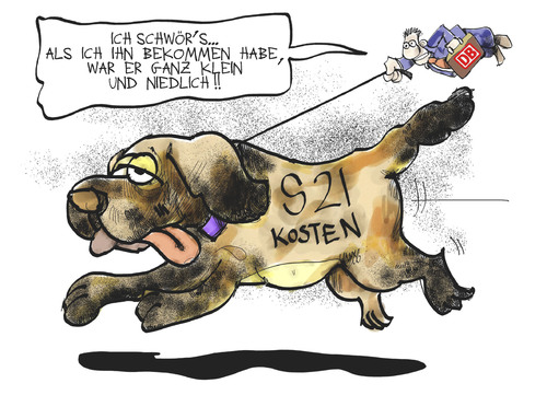 Cartoon: Stuttgart 21 (medium) by Kostas Koufogiorgos tagged stuttgart,21,bahn,hund,kosten,geld,finanzierung,bahnhof,infrastruktur,karikatur,kostas,koufogiorgos,stuttgart,21,bahn,hund,kosten,geld,finanzierung,bahnhof,infrastruktur,karikatur,kostas,koufogiorgos