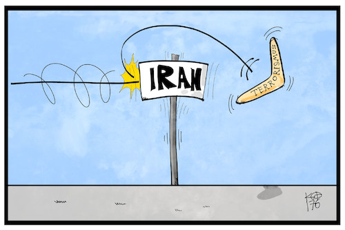 Cartoon: Terror im Iran (medium) by Kostas Koufogiorgos tagged karikatur,koufogiorgos,illustration,cartoon,terrorismus,boomerang,iran,khomeini,mausoleum,anschlag,karikatur,koufogiorgos,illustration,cartoon,terrorismus,boomerang,iran,khomeini,mausoleum,anschlag