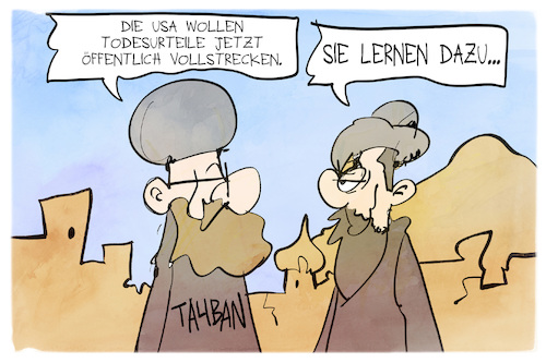 Cartoon: Todesstrafe (medium) by Kostas Koufogiorgos tagged karikatur,koufogiorgos,usa,livestream,taliban,hinrichtung,todesstrafe,karikatur,koufogiorgos,usa,livestream,taliban,hinrichtung,todesstrafe