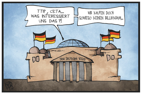 Cartoon: TTIP (medium) by Kostas Koufogiorgos tagged debatte,politiker,politik,freihandelsabkommen,ttip,ceta,reichstag,bundestag,koufogiorgos,cartoon,illustration,karikatur,karikatur,illustration,cartoon,koufogiorgos,bundestag,reichstag,ceta,ttip,freihandelsabkommen,politik,politiker,debatte