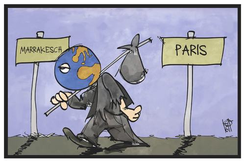 Cartoon: UN-Klimakonferenz (medium) by Kostas Koufogiorgos tagged karikatur,koufogiorgos,illustration,cartoon,un,klimakonferenz,erde,welt,umwelt,paris,marrakesch,wanderung,umweltschutz,karikatur,koufogiorgos,illustration,cartoon,un,klimakonferenz,erde,welt,umwelt,paris,marrakesch,wanderung,umweltschutz