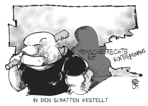 Cartoon: UN-Menschenrechtsrat (medium) by Kostas Koufogiorgos tagged koufogiorgos,karikatur,neonazi,schatten,terrorismus,menschenrechtsreport,rechtsextremismus,menschenrechte,un,deutschland,deutschland,un,menschenrechte,rechtsextremismus,menschenrechtsreport,terrorismus,schatten,neonazi,karikatur,koufogiorgos